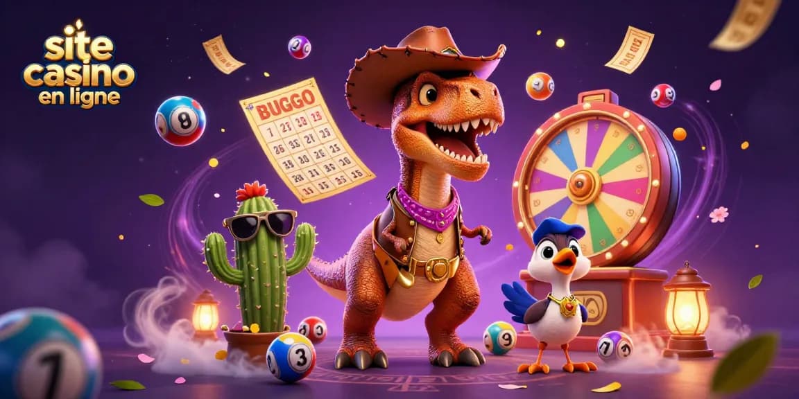 Profitez d'une expérience immersive sur un site casino en ligne avec des personnages amusants et des éléments de jeu colorés.