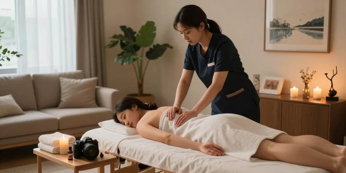Experience premium 역삼동출장안마 in a calming home massage setting.