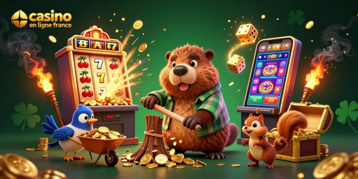 Profitez de l'excitation des jeux de casino en ligne France avec cette illustration dynamique pleine de pièces d'or.