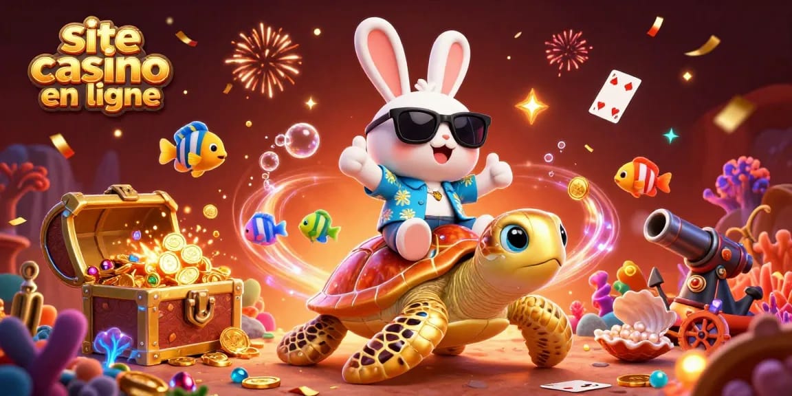 Découvrez un site casino en ligne ludique avec un lapin chanceux et une tortue géante.