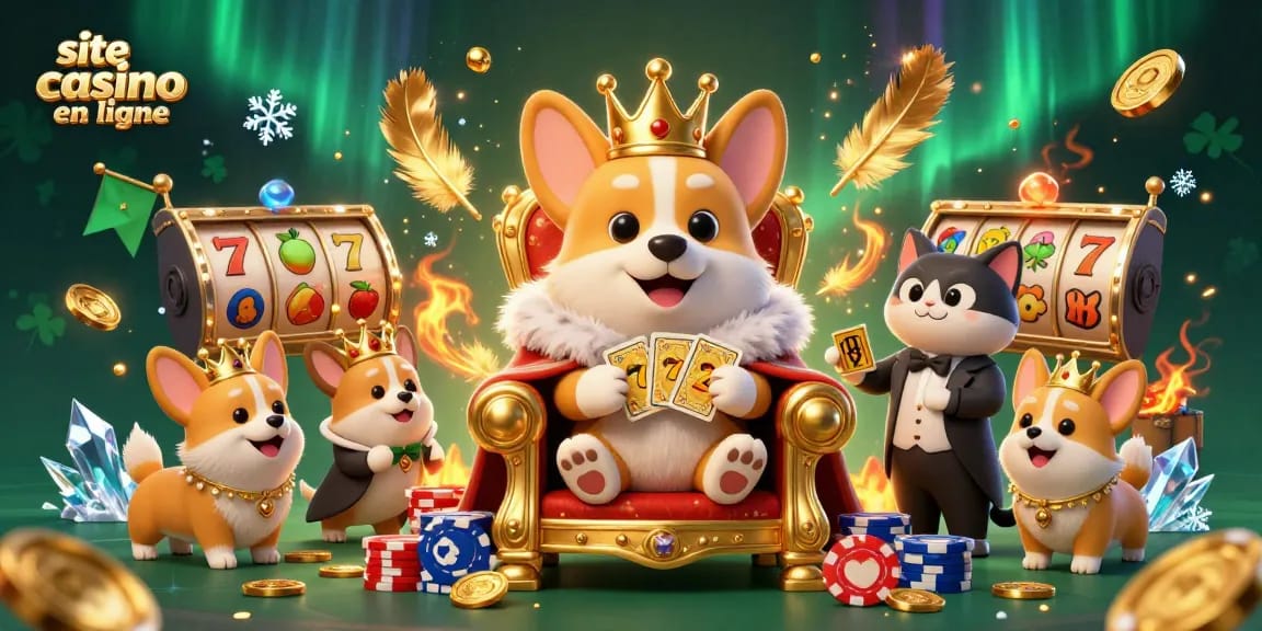 Dégagez des gains avec notre site casino en ligne dans cette illustration animée riche en détails.