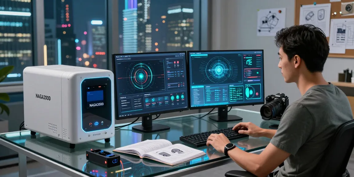NAGA2000 tech monitoring setup in a modern workspace with engineer analyzing data.