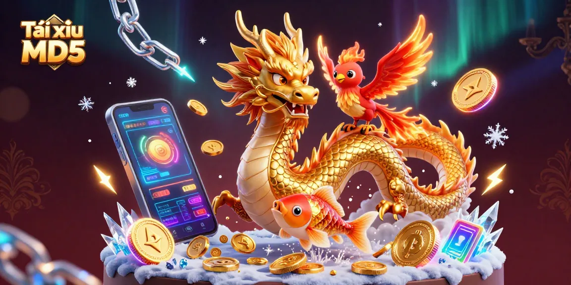 Experience thrilling Tài xỉu MD5 online as fortune flows with golden koi and mythical creatures in play.