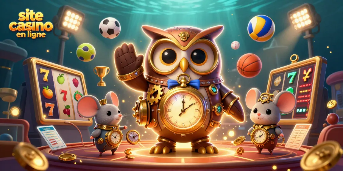 Plongez dans l'univers du site casino en ligne avec une scène illustrée d'éléments de jeu.