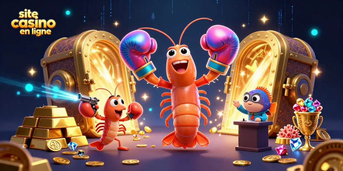Plongez dans l'univers du site casino en ligne avec des créatures marines animées et des trésors étincelants.