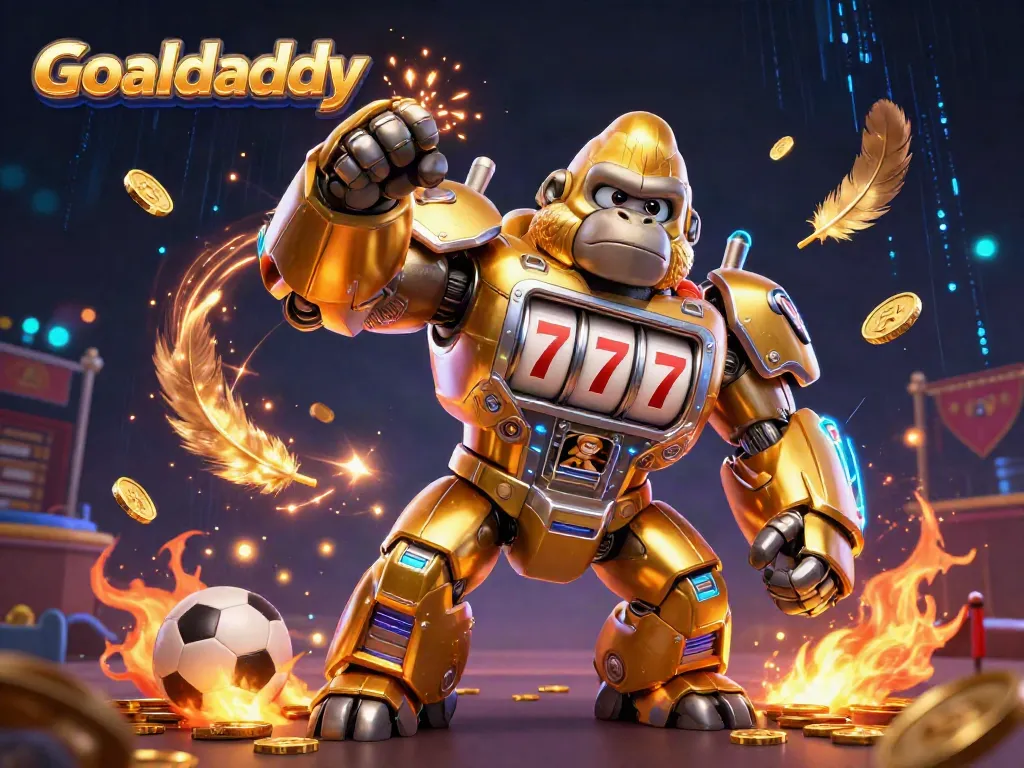 Experience thrilling sports betting adventures at Goaldaddy with a powerful gorilla mech and dynamic elements.