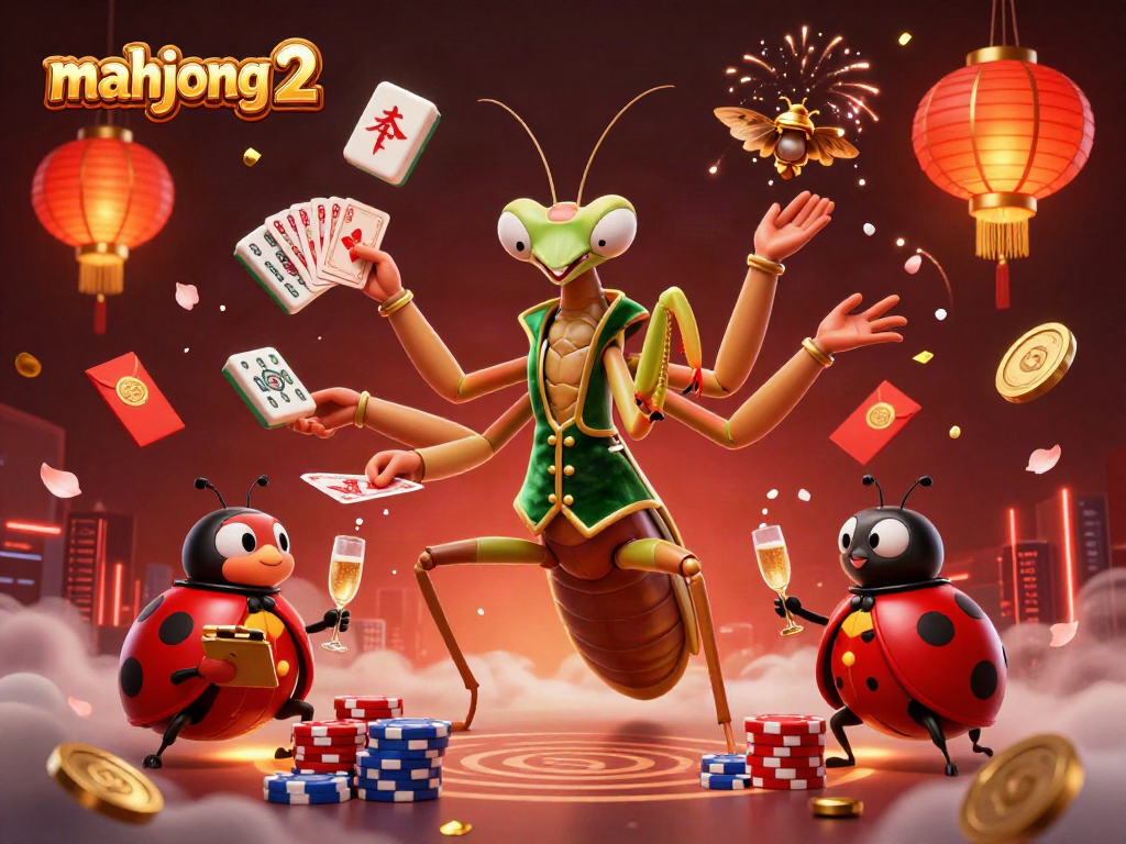 Experience mahjong 2 with dynamic gameplay as cartoon characters engage in a vibrant casino setting.