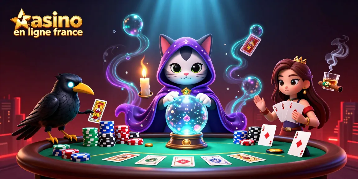 Jouez à un casino en ligne en France avec une illustration captivante de la mystique des jeux.