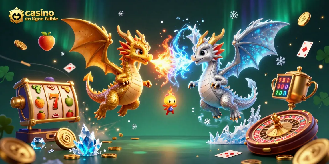 Découvrez le casino en ligne fiable avec une animation dynamique de dragons et des éléments de jeux captivants.