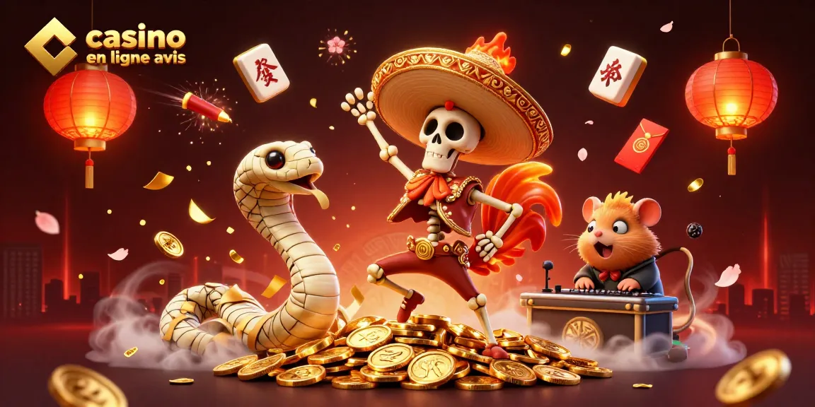 Un carnaval de gagnants : casino en ligne avis avec un roi mariachi sur des pièces d'or et des éléments festifs