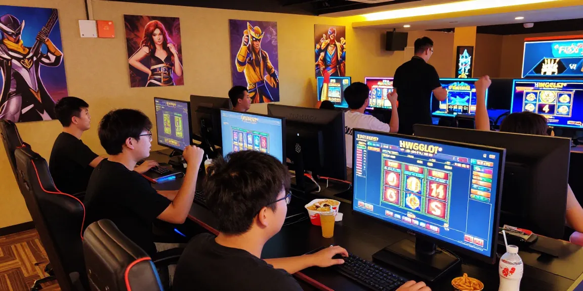 Players enjoying the HWGSLOT experience in a lively virtual casino environment.