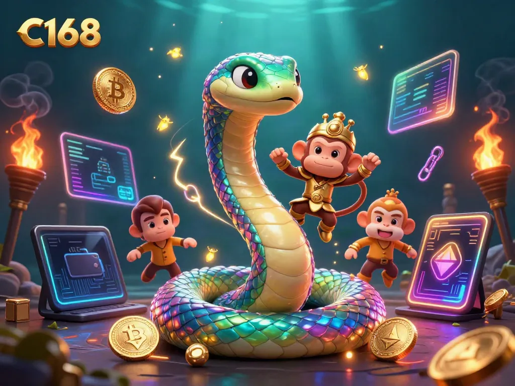 Experience the thrill of C168's vibrant online casino with a captivating 3D illustration.
