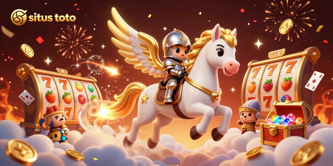 Experience situs toto with an exciting 3D illustration of games, diamonds, and vibrant visuals.