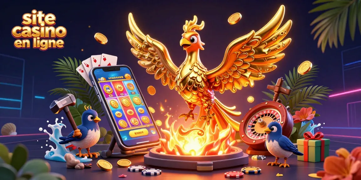 Plongez dans le monde du site casino en ligne avec un phénix doré et des jeux captivants.
