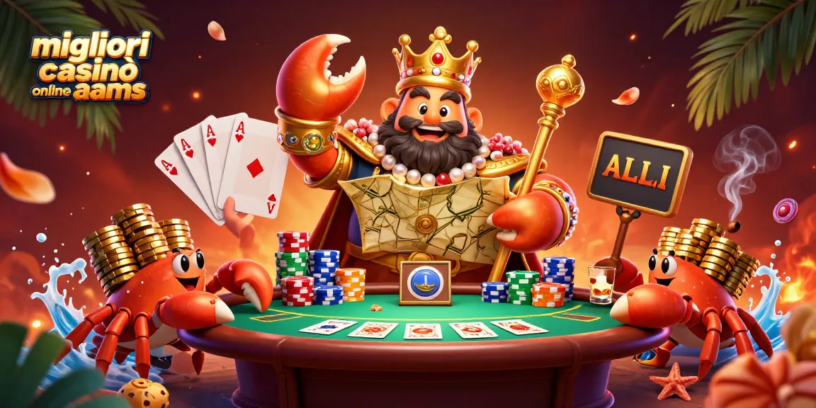 Visualizza la scena dei migliori casinò online non aams con un granchio imperiale e elementi di gioco