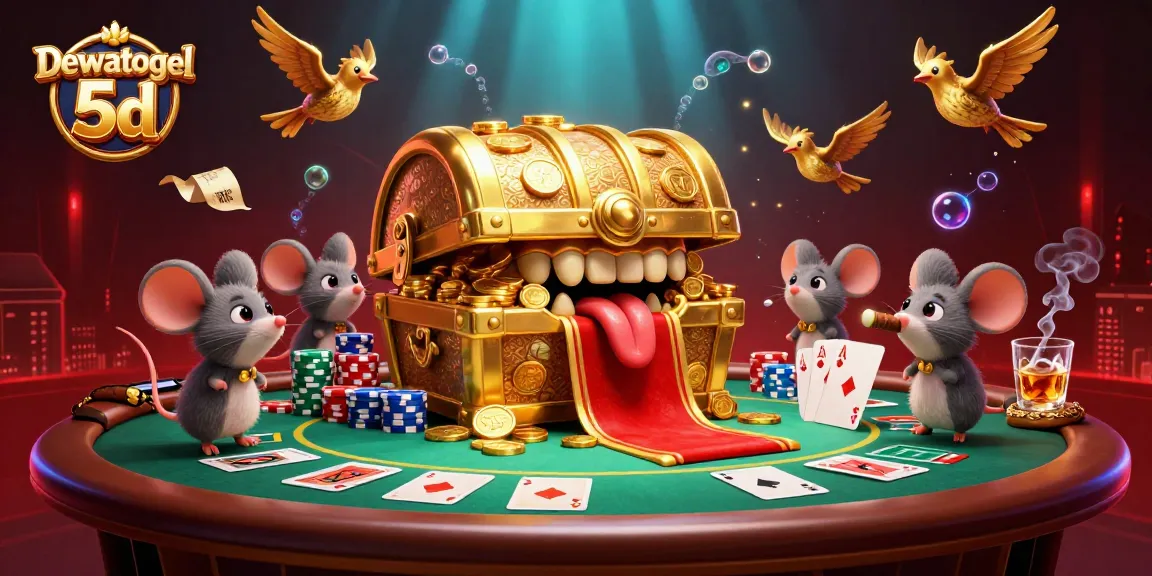 Engage with the dazzling Dewatogel 5d action featuring wealth-themed treasures and vibrant poker elements.