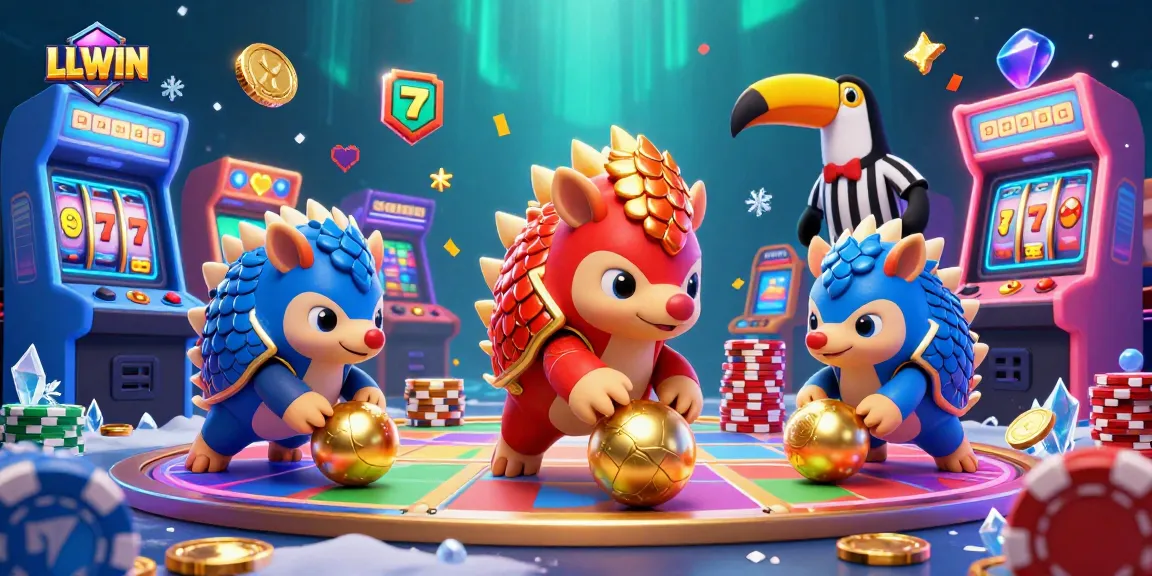 Win big at LLWIN with exciting slot games and thrilling casino action illustrated in vibrant detail.