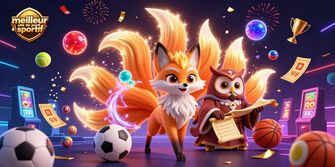 Pariez sur le meilleur site de paris sportif avec une illustration captivante d'un esprit renard à neuf queues.