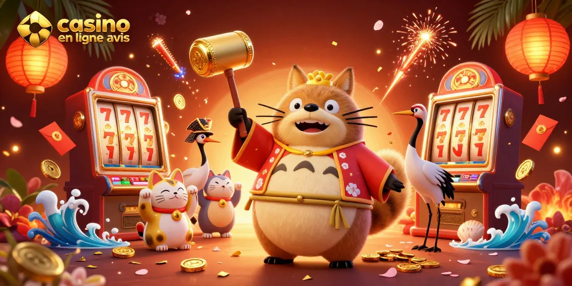 Casino en ligne avis : Jeu dynamique avec un tanuki, un crâne et des chats porte-bonheur.