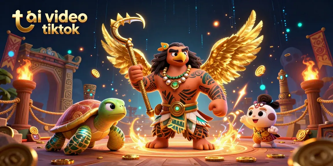 Download TikTok videos easily with tai video tiktok using a colorful gambling scene illustration.
