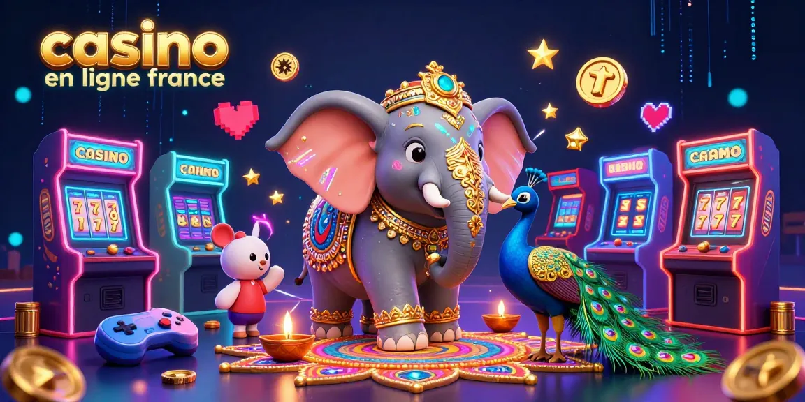 Découvrez le casino en ligne France avec un éléphant coloré et des machines à sous animées.