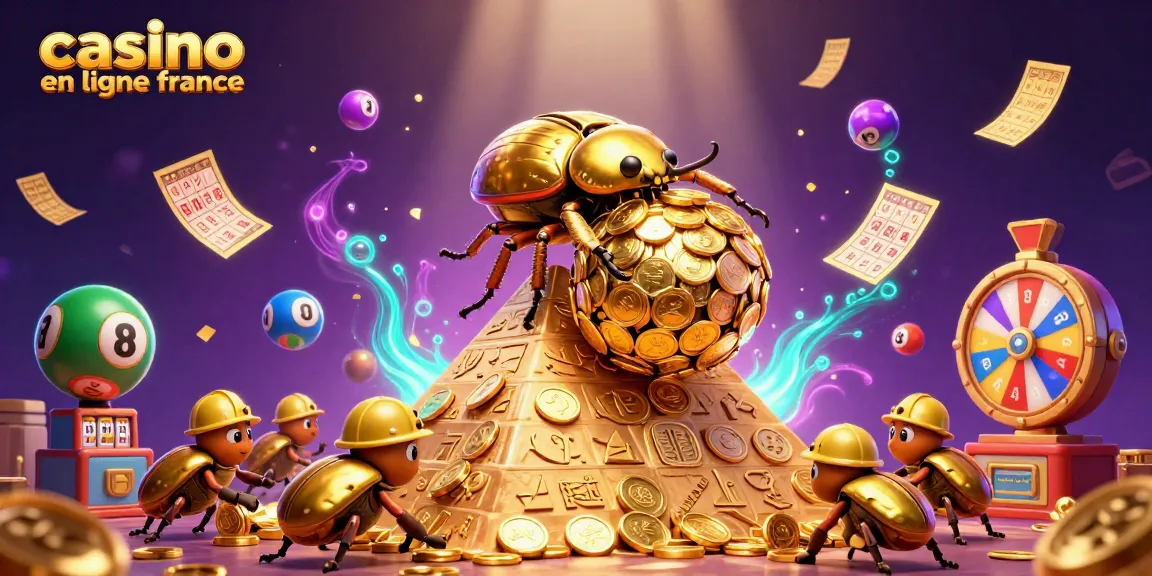 Venez découvrir le casino en ligne France avec une illustration colorée et dynamique.