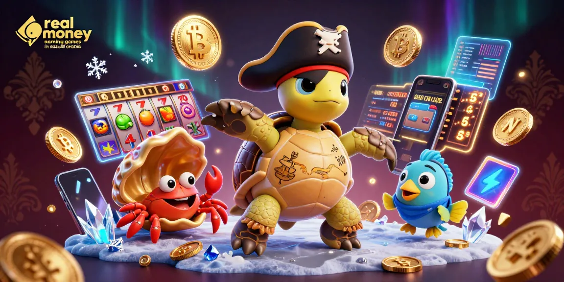 Engage in real money earning games in Saudi Arabia with vibrant characters and crypto elements in a dynamic 3D scene.
