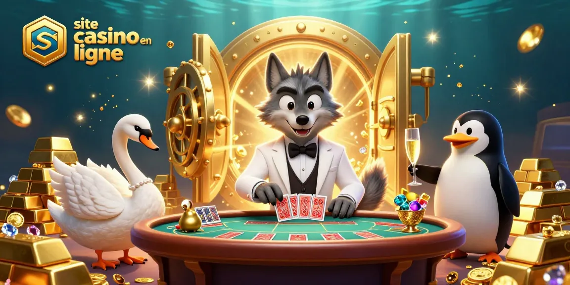 Gagnez sur le site casino en ligne avec une illustration 3D captivante et colorée.