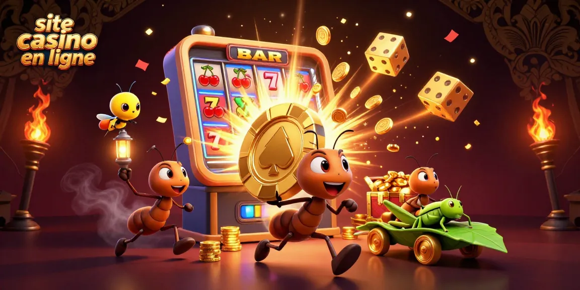 Évadez-vous avec le site casino en ligne dans une illustration 3D animée de fourmis volantes!