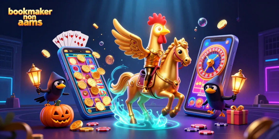 Scopri i migliori bookmaker non aams con questa illustrazione vivace di un casinò notturno