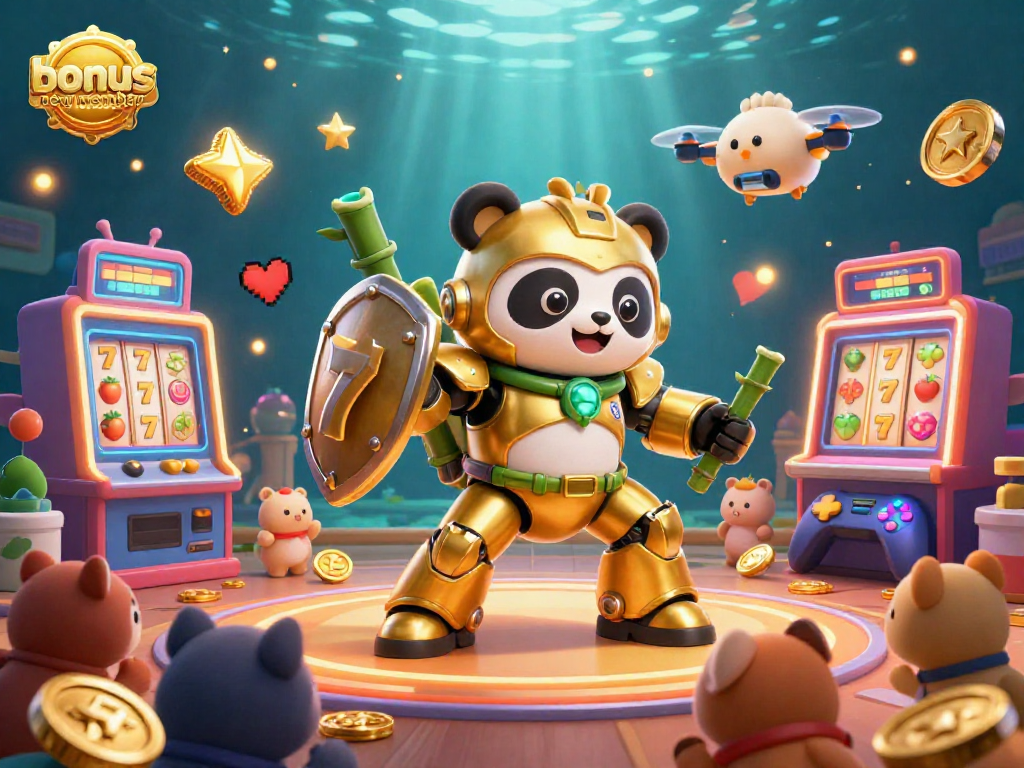 Engage with the bonus new member promo featuring joyful slot action in a vibrant 3D casino illustration.