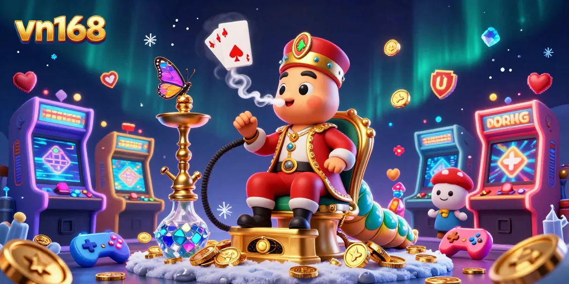 Experience the thrill of vn168's gaming universe with vibrant casino scenes and dynamic elements.