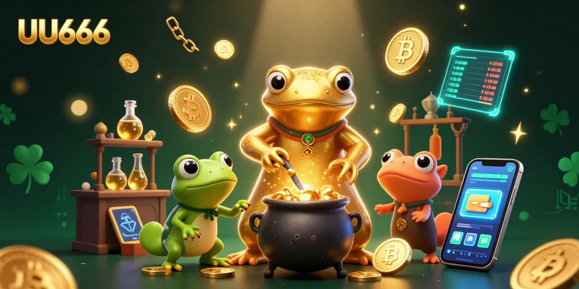UU666 captures the magic of online gambling with thrilling fantasy elements and colorful cryptocurrency coins.