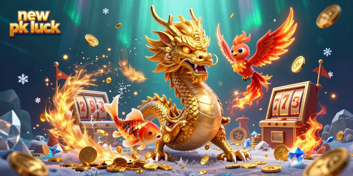 Experience thrilling gameplay with new pk luck in a dynamic casino scene featuring dragons and gold coins.