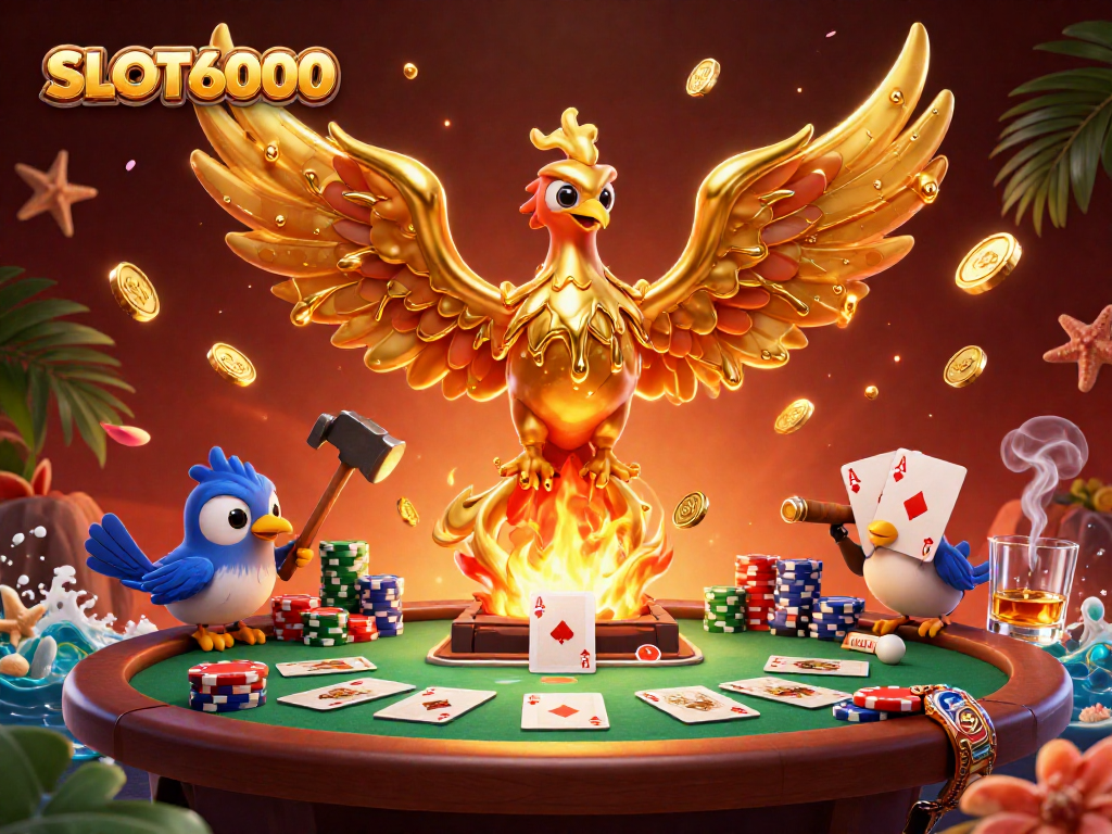SLOT6000 invites players to enjoy an epic gaming adventure with molten phoenix and poker elements.