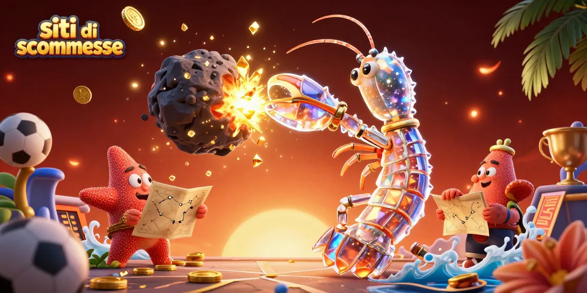 Scommetti sui migliori siti di scommesse con personaggi 3D che esplodono asteroidi in gemme d'oro
