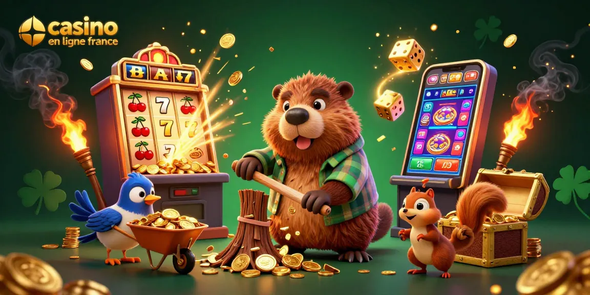 Profitez de l'excitation des jeux de casino en ligne France avec cette illustration dynamique pleine de pièces d'or.