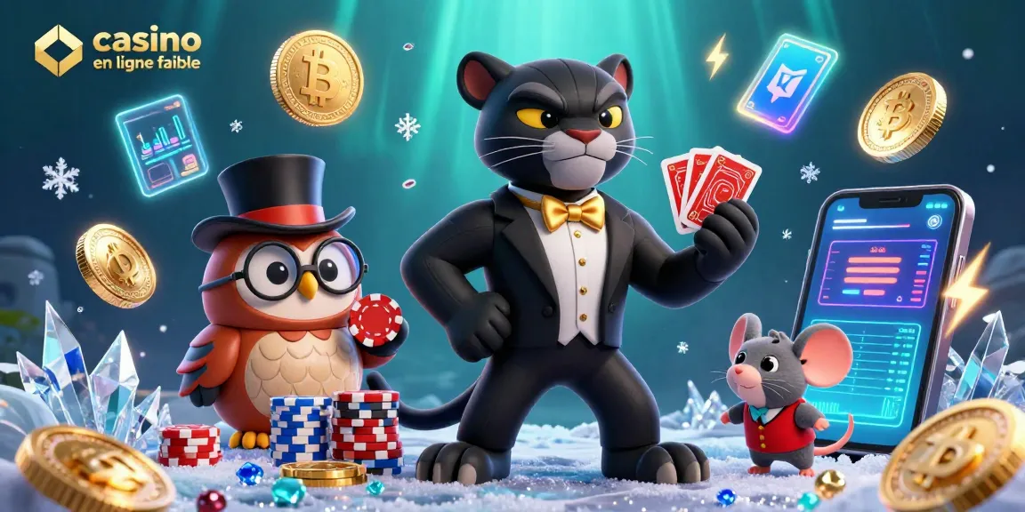 Plongez dans l'univers du casino en ligne fiable avec des personnages dynamiques jouant aux cartes.