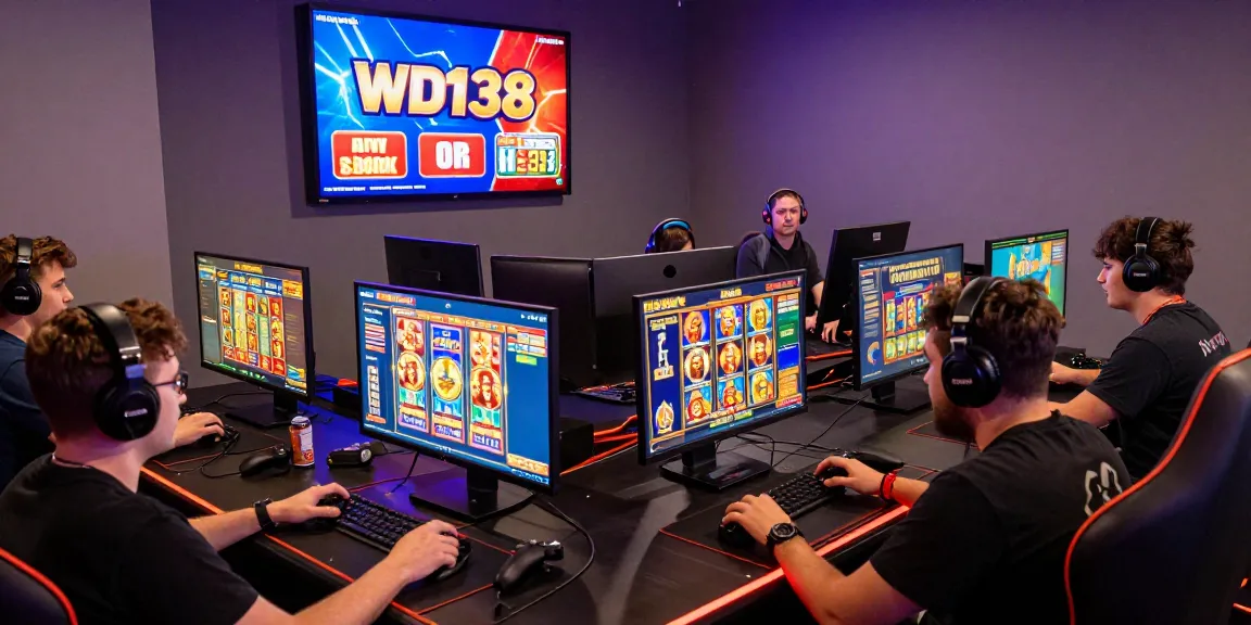 The dynamic gaming atmosphere at wd138.com showcases players enjoying top slot games with excitement and camaraderie.