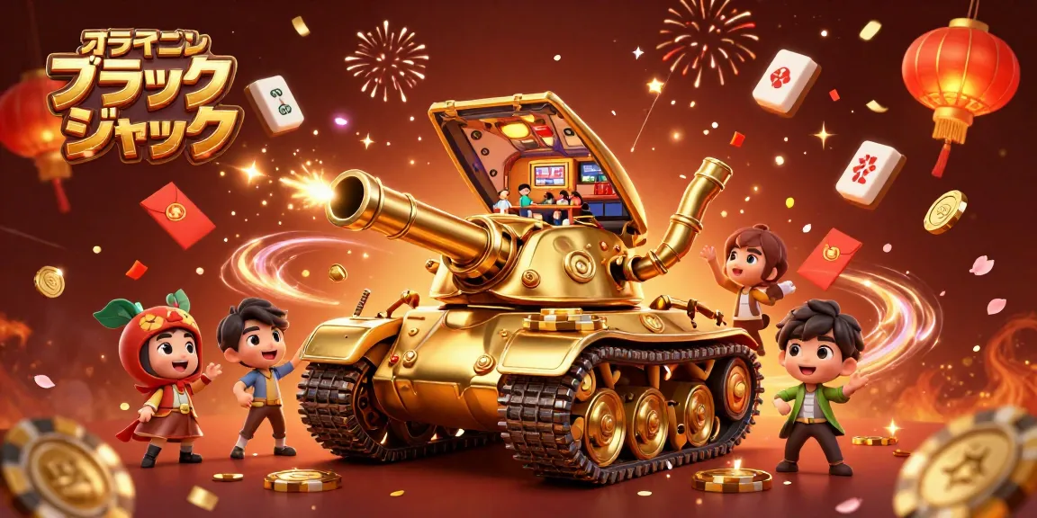 オンライン カジノ ブラック ジャックのテーマでカジノのある金色のカブトムシタンクが華やかに演出されている
