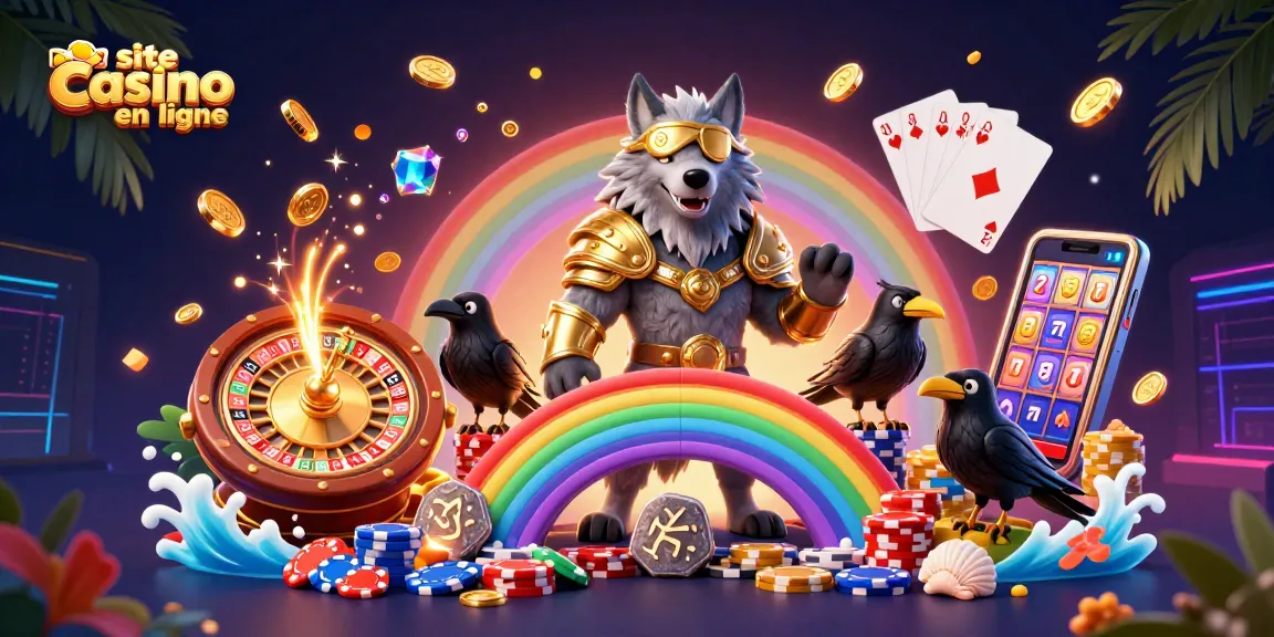 Site casino en ligne : Odin et ses corbeaux jouent parmi les jetons brillants et les cartes royales.