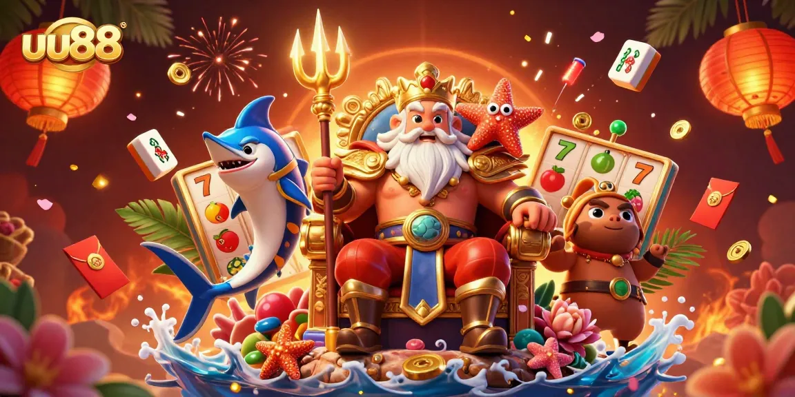 Engage with uu88's vibrant casino world featuring Neptune and exciting game elements.