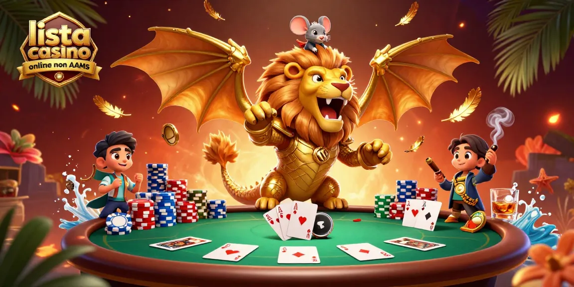 Giocando a poker su una lista casino online non AAMS, un fantasmagorico chimera vince tra giochi e fiches dorate.