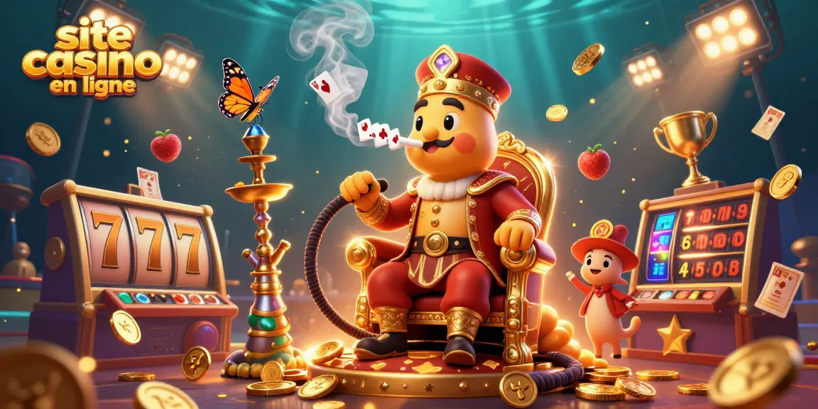 Vivez l'excitation de notre site casino en ligne avec un maître du narguilé illustratif parmi des machines à sous colorées.