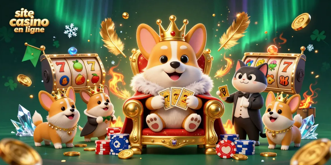 Dégagez des gains avec notre site casino en ligne dans cette illustration animée riche en détails.
