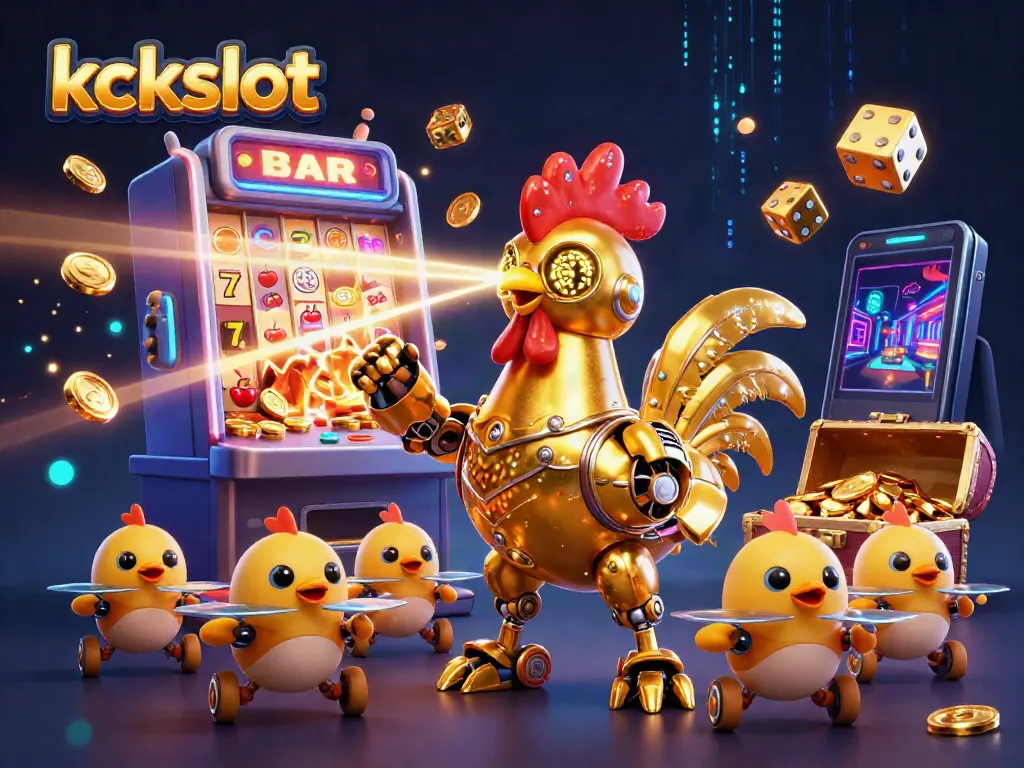 Bergabunglah dengan kckslot dan rasakan keseruan jackpot di mesin slot 3D yang penuh cahaya dan koin bertebaran.